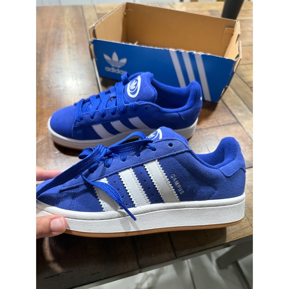 Adidas Campus 00s J Lucid Blue Suede Sneakers Kids Size 5 Gum Sole - Picture 3 of 6